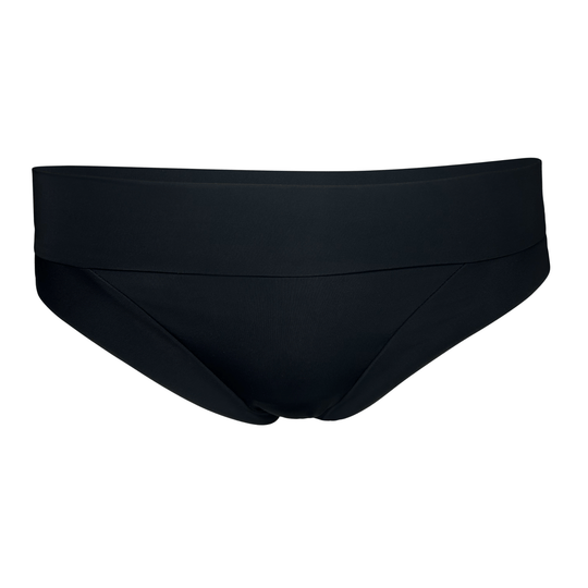 Ghost mannequin image of the Elevated Essentials brief in Obsidian Black made from OEKO TEX certified fabric