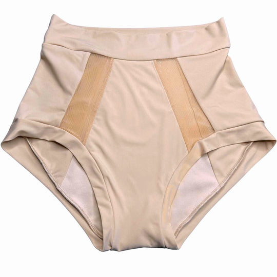 Wicks Intimates Emanate II All Day Fresh lightweight absorbent underwear in shell (nude), flat lay
