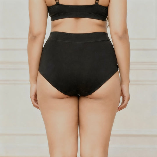 Back detail of woman wearing the Presence Brief.