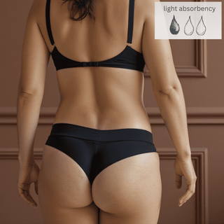 Striation Thong in Obsidian Black