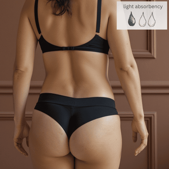 Striation Thong in Obsidian Black
